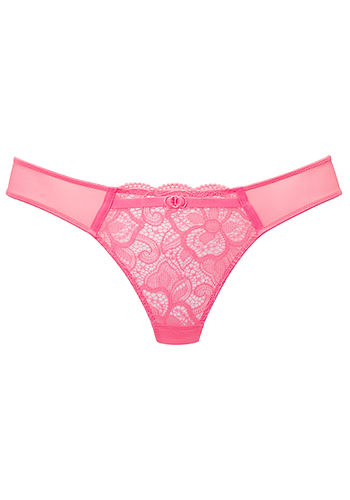 Spitze-Tanga mit transparenten Seitenteilen und kleinem Zierschleifchen vorne